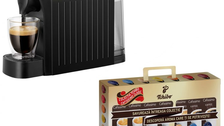 Espressor Tchibo Cafissimo easy Black, 1250 W, 3 presiuni, 650 ml, Negru + 70 capsule