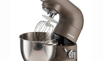 Robot de bucatarie Heinner Calypso 1500 HPM-L1500DC, 1500W, bol inox 5.5L, 6 viteze + Pulse, angrenaje metalice, tel din inox, paleta si carlig din aluminiu turnat, accesoriu masina de tocat inclus, iesire pentru accesoriu blender, Auriu