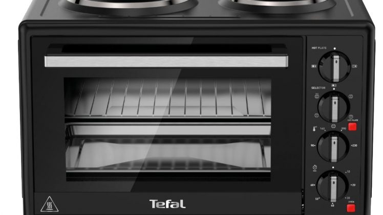 Cuptor electric Tefal Optimo OF463830, 32 L, 2 plite, 5 moduri de gatire, termostat ajustabil, tava copt, negru