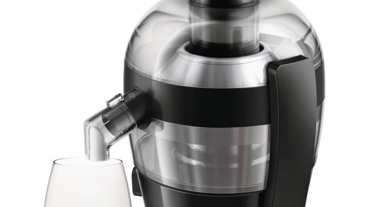 Storcator de fructe si legume Philips Viva Collection HR1832/02, 500 W, Recipient suc 0.5 l, Recipient pulpa 1 l, 1 Viteza, Tub de alimentare 55 mm, Negru/Argintiu